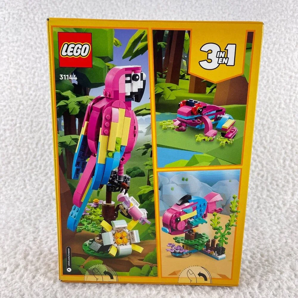 Lego Creator 3 in 1 Exotic Pink Parrot 31144‎ & Lego Birdhouse 31143